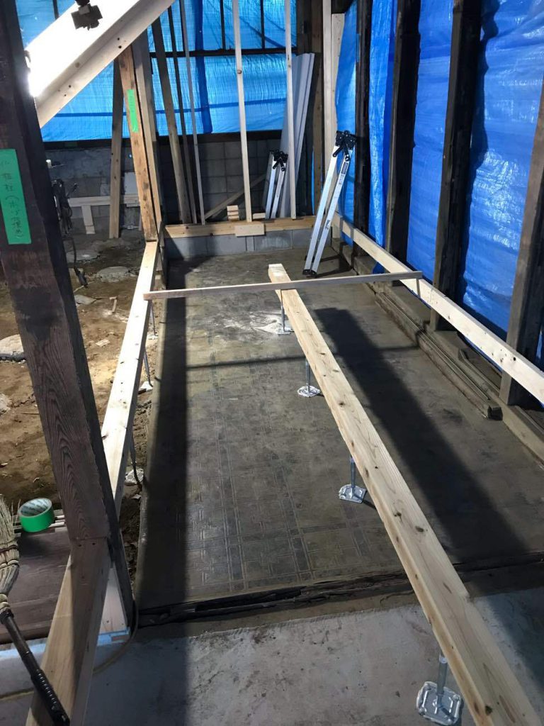 古民家伝統工法の工事状況